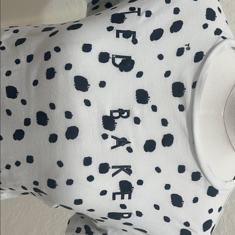 Ted Baker Black and White Polka Dot Tee - Picture 3 of 4